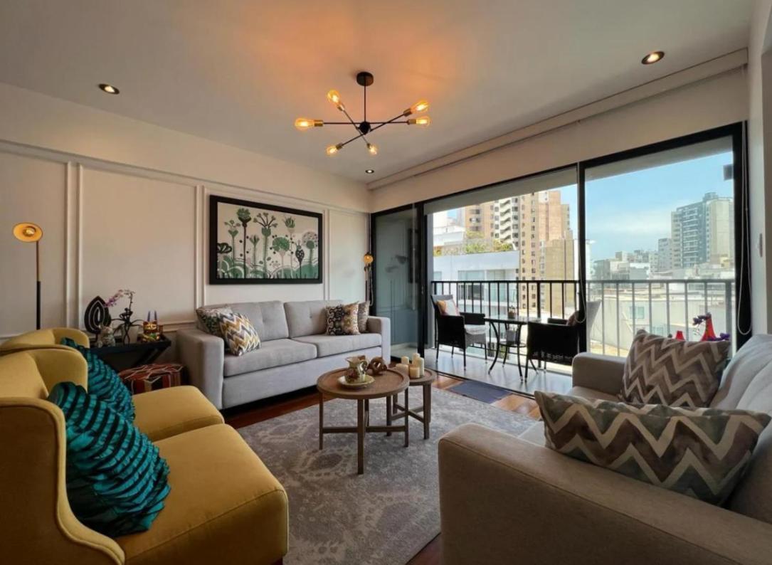 Exclusivo Y Moderno Depa En Miraflores Vista Al Mar Y A La Ciudad Amoblado Apartments Лима Екстериор снимка